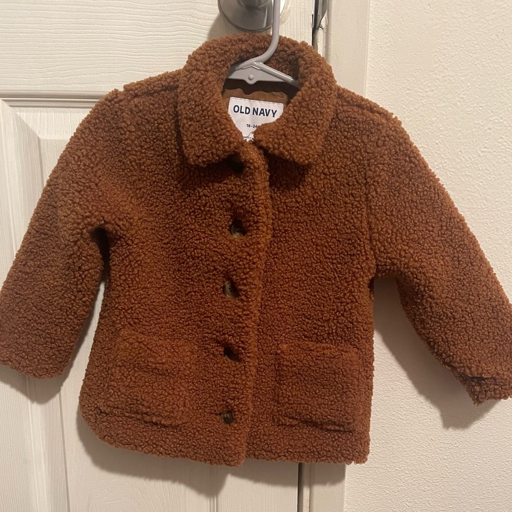 Old Navy Unisex Button-Front Sherpa Coat for Baby